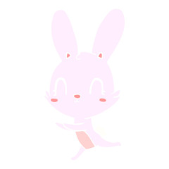 cute flat color style cartoon rabbit