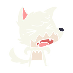 angry flat color style cartoon fox