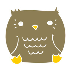 flat color style cartoon owl
