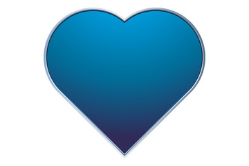 Corazón de color azul sobre fondo blanco.