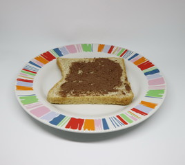 Bread chocolate isolated on white background