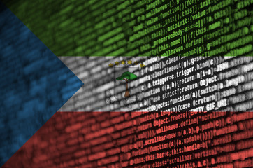 Equatorial Guinea flag  is depicted on the screen with the program code. The concept of modern...