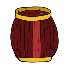 cartoon doodle of a barrel