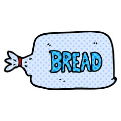 cartoon doodle bread in bag