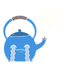 flat color style cartoon boiling kettle
