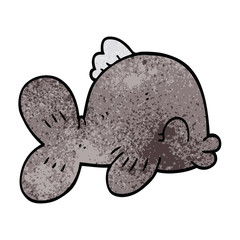 funny cartoon doodle fish