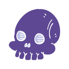 cartoon doodle halloween skull