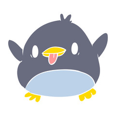 cute flat color style cartoon penguin
