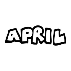 line drawing cartoon month of april