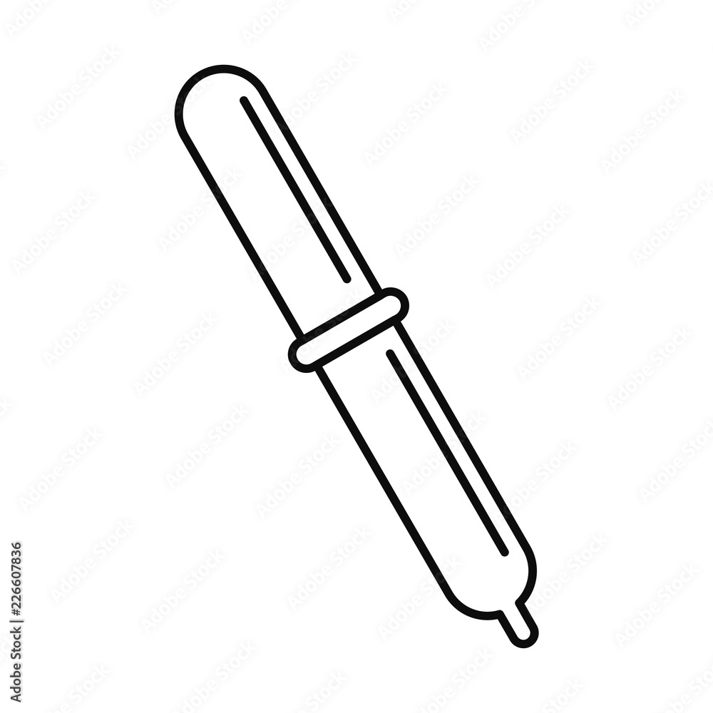 Sticker Pipette icon. Outline illustration of pipette vector icon for web design isolated on white background