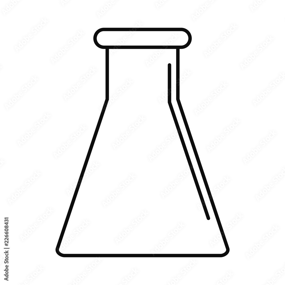 Poster glass flask icon. outline illustration of glass flask vector icon for web design isolated on white b