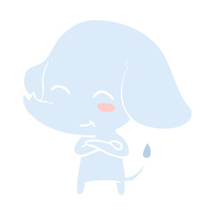 cute flat color style cartoon elephant