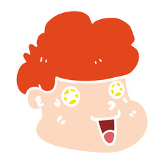 flat color style cartoon boy's face