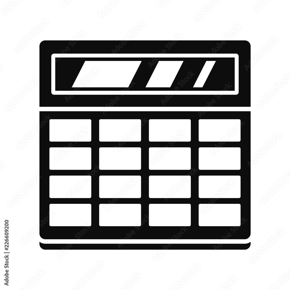 Poster calculator icon. simple illustration of calculator vector icon for web design isolated on white back