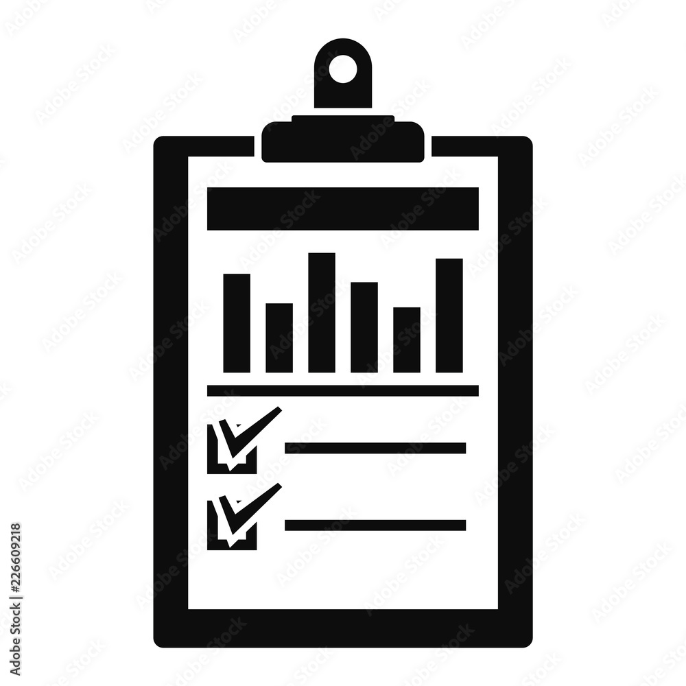Poster checklist graph icon. simple illustration of checklist graph vector icon for web design isolated on 