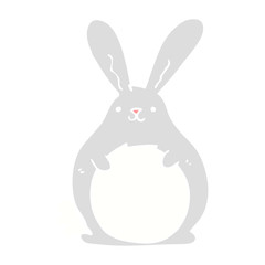 flat color style cartoon rabbit