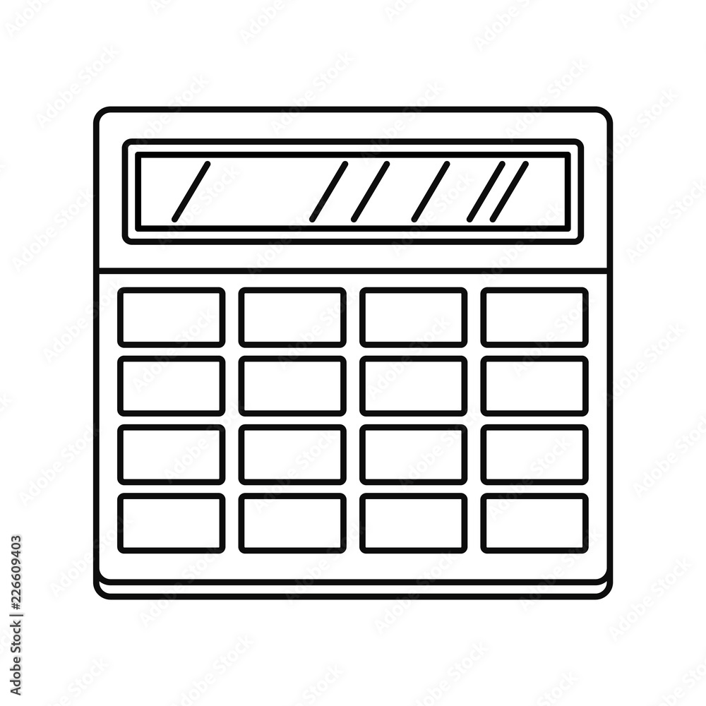 Poster calculator icon. outline illustration of calculator vector icon for web design isolated on white bac