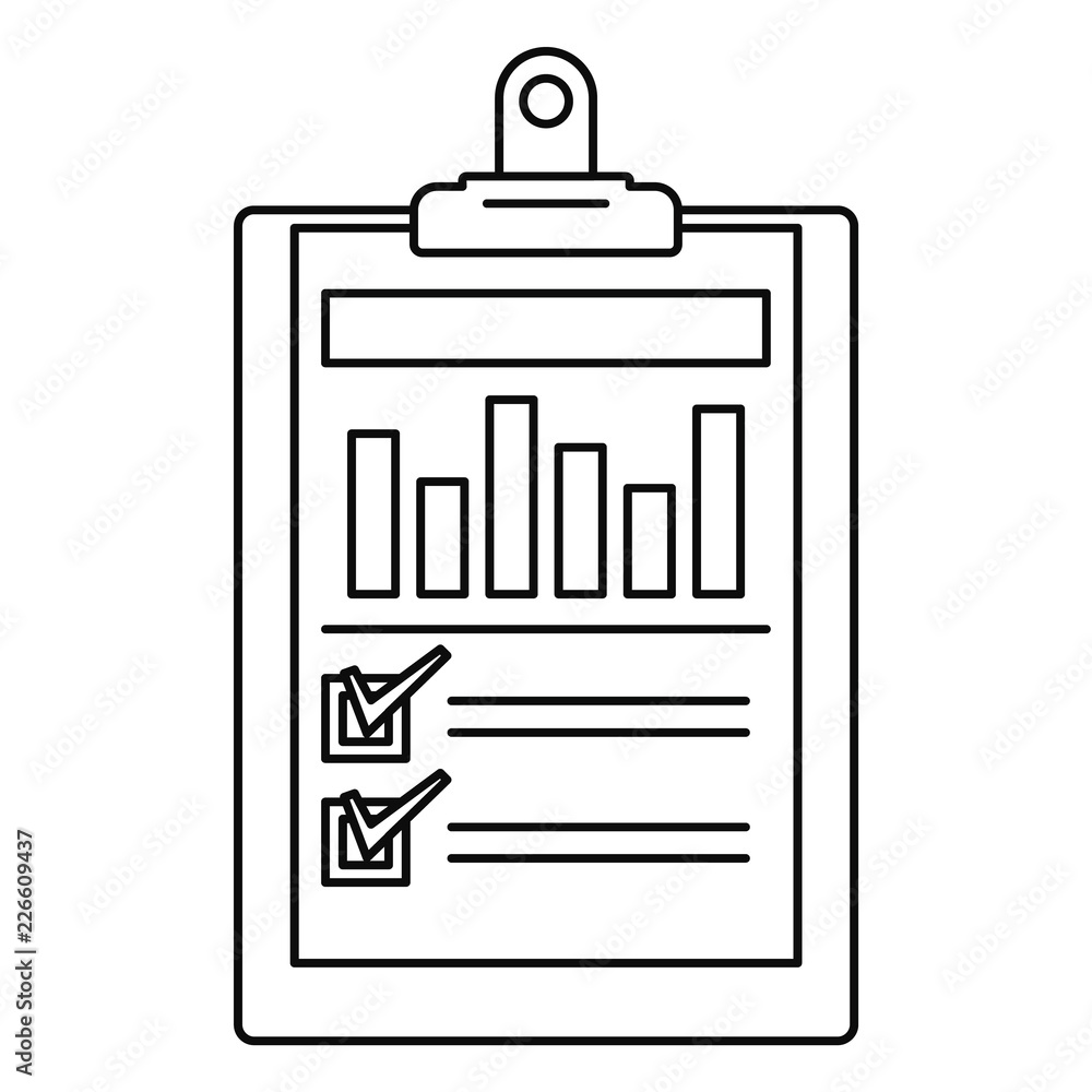 Poster checklist graph icon. outline illustration of checklist graph vector icon for web design isolated on