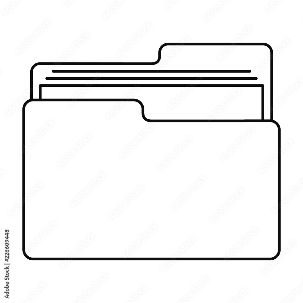 Poster file folder icon. outline illustration of file folder vector icon for web design isolated on white b