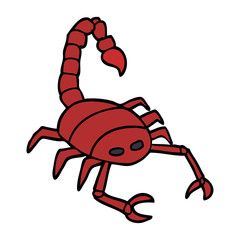 cartoon doodle of a scorpion