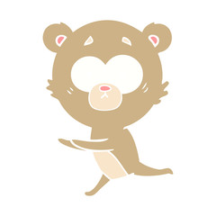 worried bear flat color style cartoon