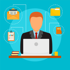 Plan accounting day concept background. Flat illustration of plan accounting day vector concept background for web design