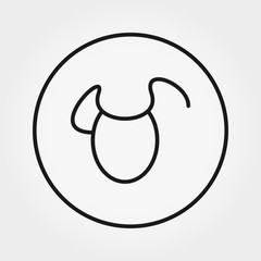 Baby bib. Universal Icon. Vector. Editable Thin line.