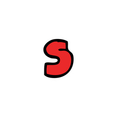cartoon doodle letter s