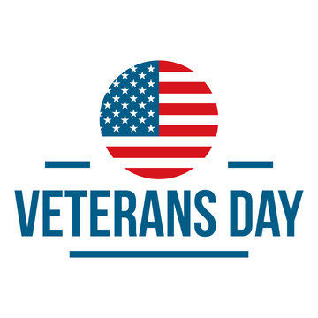 Us veterans day logo. Flat illustration of us veterans day vector logo for web design
