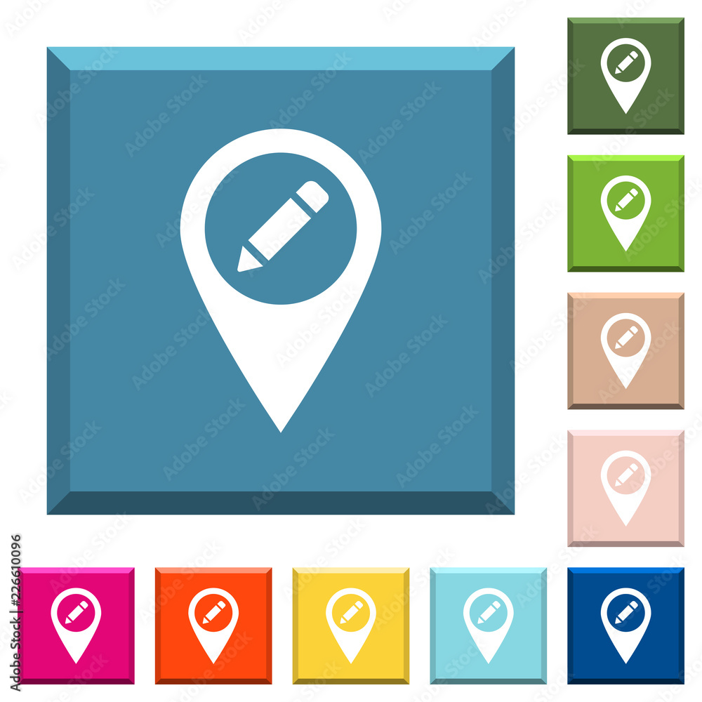Poster rename gps map location white icons on edged square buttons