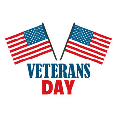 Usa flag veterans day logo. Flat illustration of usa flag veterans day vector logo for web design