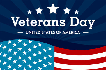 Veterans day concept background. Flat illustration of veterans day vector concept background for web design