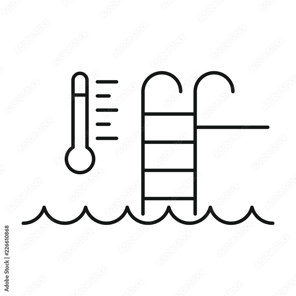 Poster auto temperature pool control icon. outline illustration of auto temperature pool control vector ico