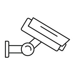 Outdoor camera security icon. Outline illustration of outdoor camera security vector icon for web design isolated on white background
