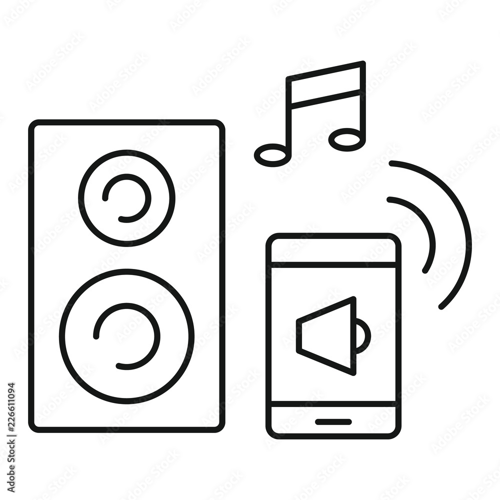 Poster smart sound control icon. outline illustration of smart sound control vector icon for web design iso