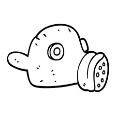 line drawing cartoon gas mask