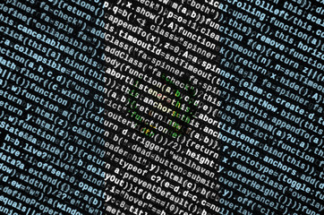 Guatemala flag  is depicted on the screen with the program code. The concept of modern technology and site development