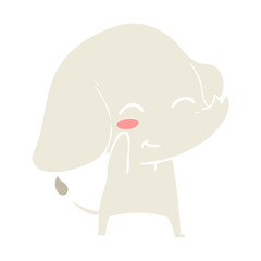 cute flat color style cartoon elephant