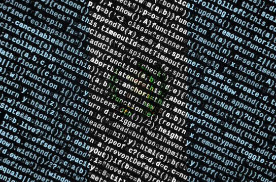 Guatemala flag  is depicted on the screen with the program code. The concept of modern technology and site development