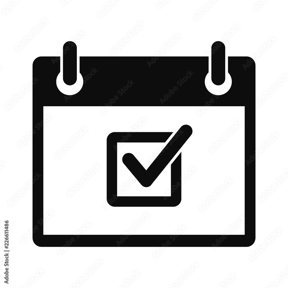 Poster check meeting date icon. simple illustration of check meeting date vector icon for web design isolat