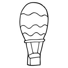 line drawing cartoon of a hot air balloon