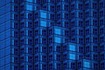 Blue Windows Optical Illusion on Building