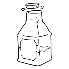line drawing cartoon drink in decanter