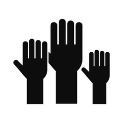 Vote hands icon. Simple illustration of vote hands vector icon for web design isolated on white background