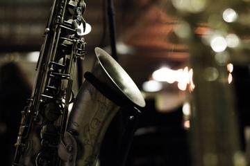 Fototapeta premium Saxophone and bokeh lights 