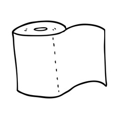 line drawing cartoon toilet roll
