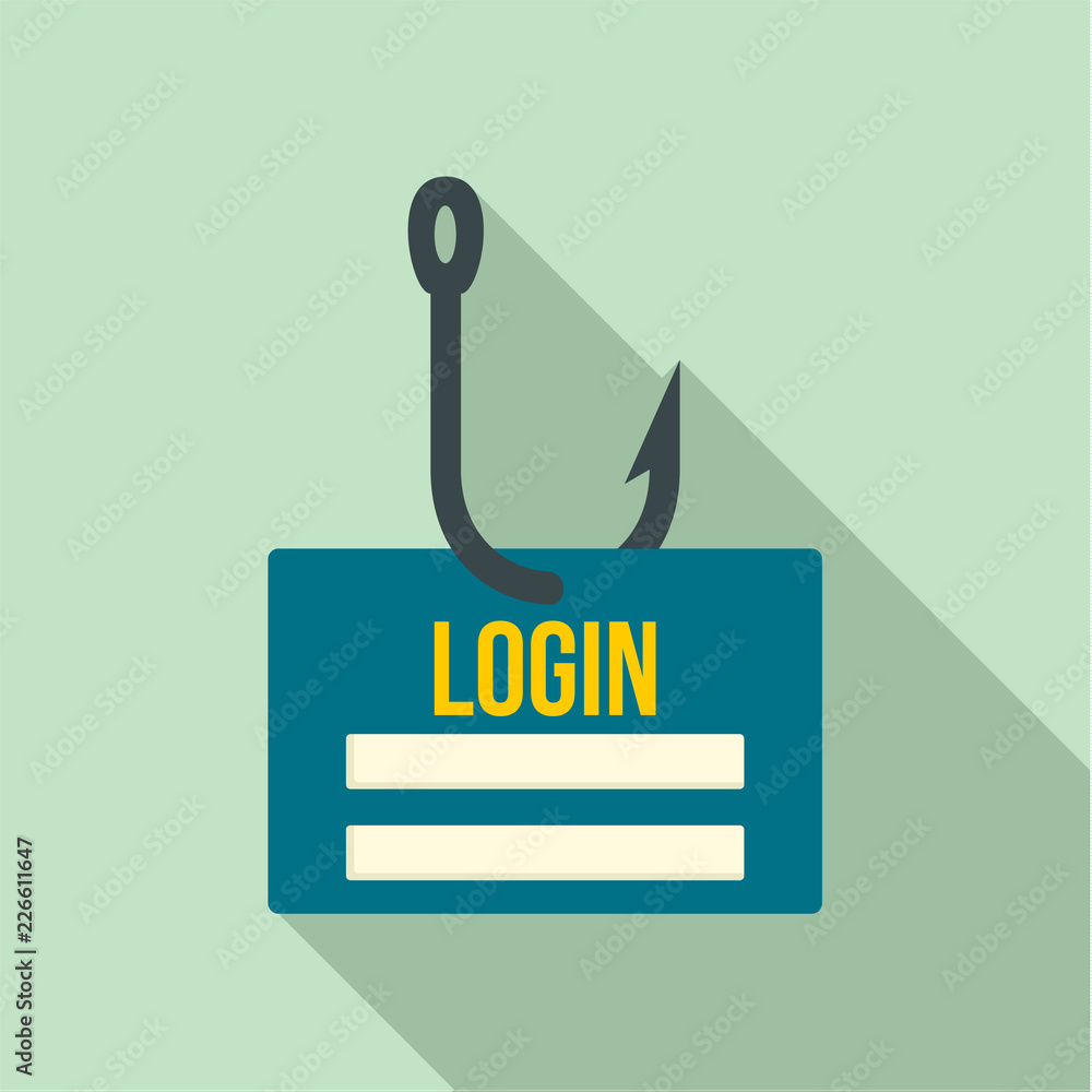 Poster Phishing login icon. Flat illustration of phishing login vector icon for web design