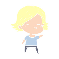 flat color style cartoon woman