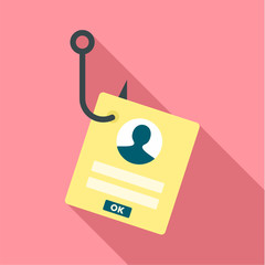 Phishing personal account icon. Flat illustration of phishing personal account vector icon for web design