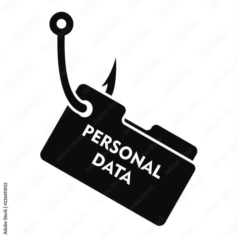 Poster phishing personal data icon. simple illustration of phishing personal data vector icon for web desig
